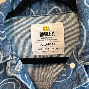 Pull&Bear Blue Smiley Patterned Shirt
